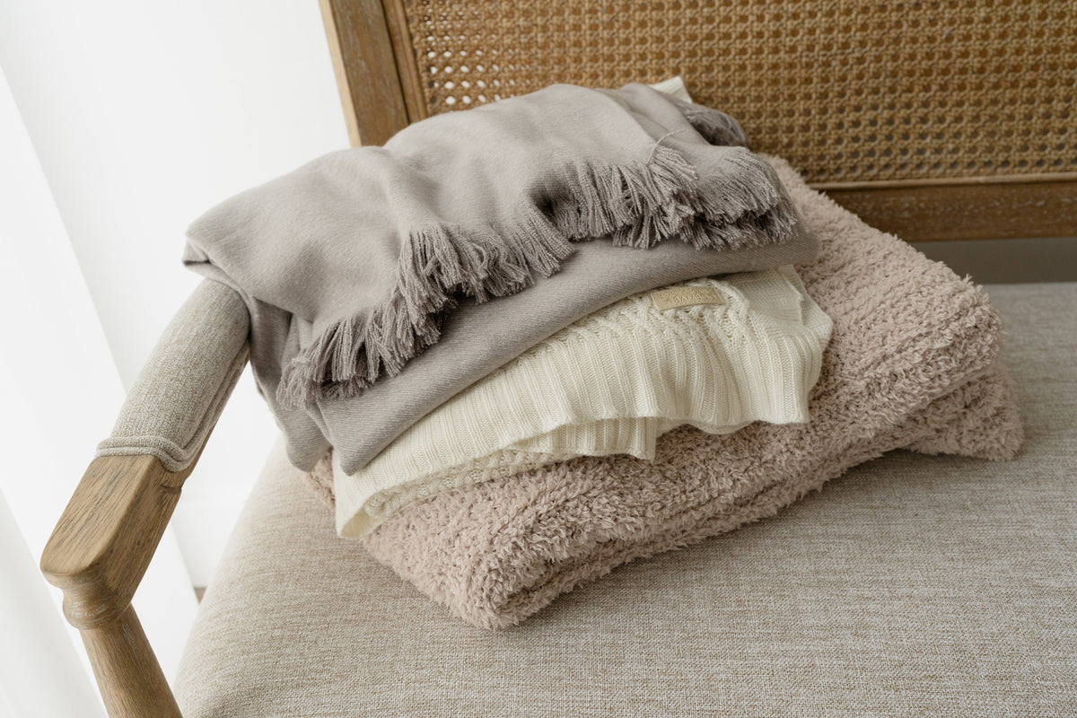 Birch Bamboo Woven Fringe Blanket #color_birch