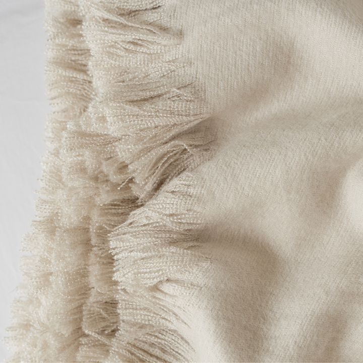 Birch Bamboo Woven Fringe Blanket 