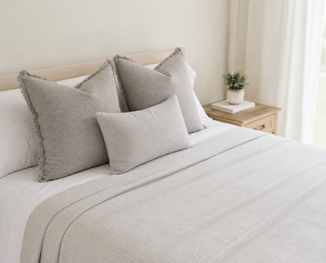 Dove Gray Bamboo Coverlet 