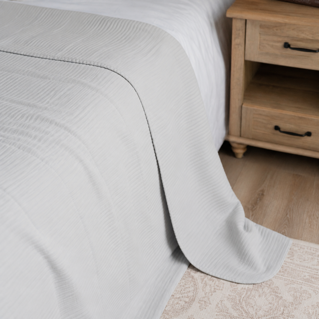 Dove Gray Bamboo Coverlet 