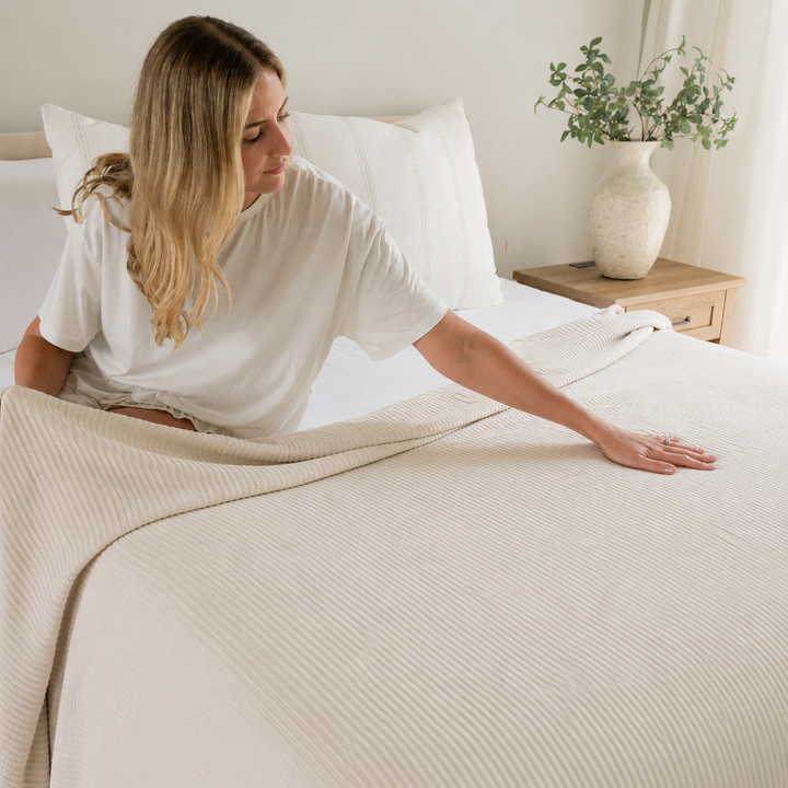 Warm Sand Bamboo Coverlet 