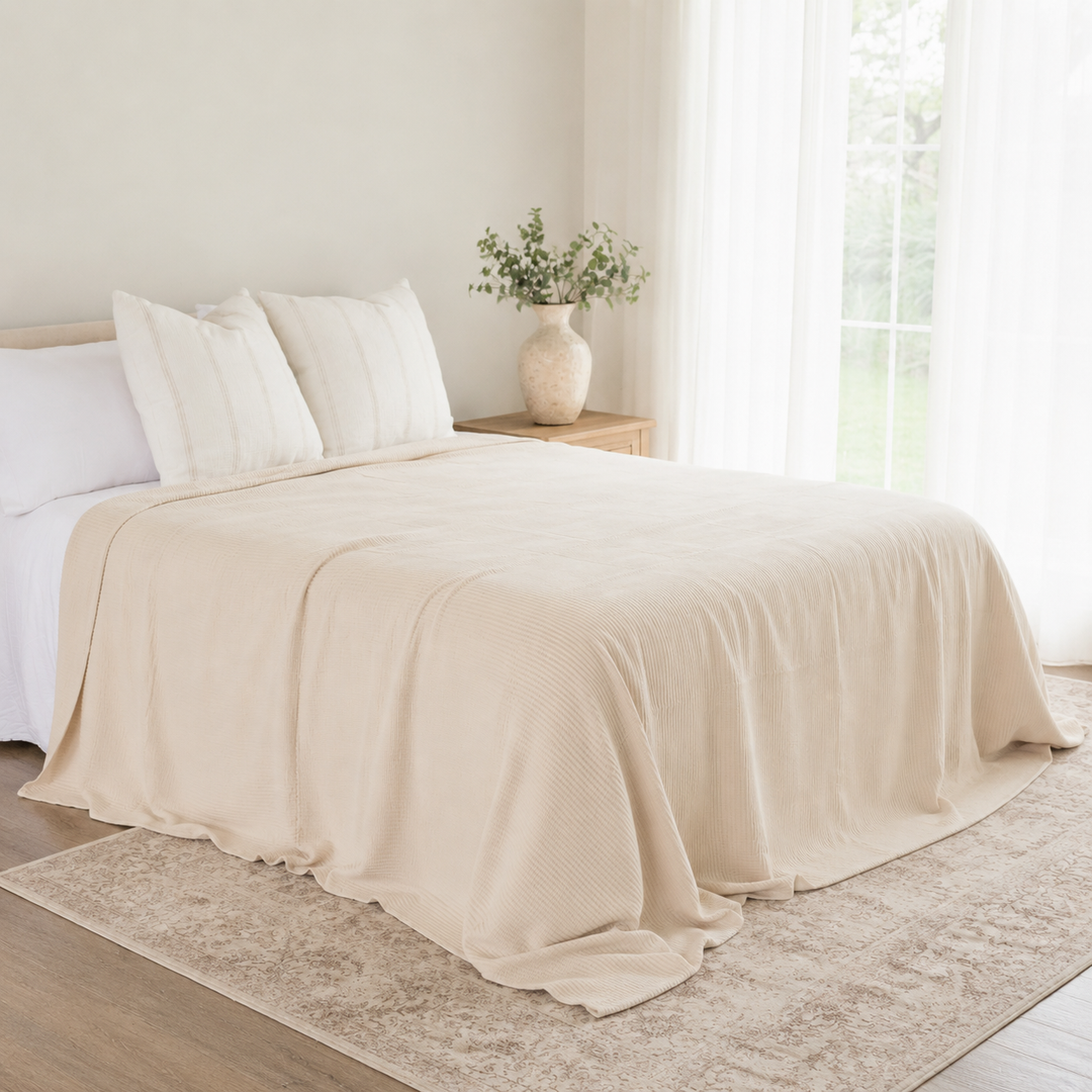 Warm Sand Bamboo Coverlet 