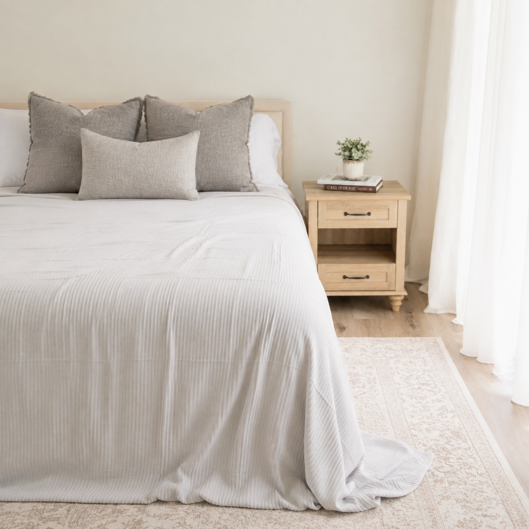 Dove Gray Bamboo Coverlet 