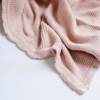 Petal Pink Knitted Baby Blanket #color_petal-pink