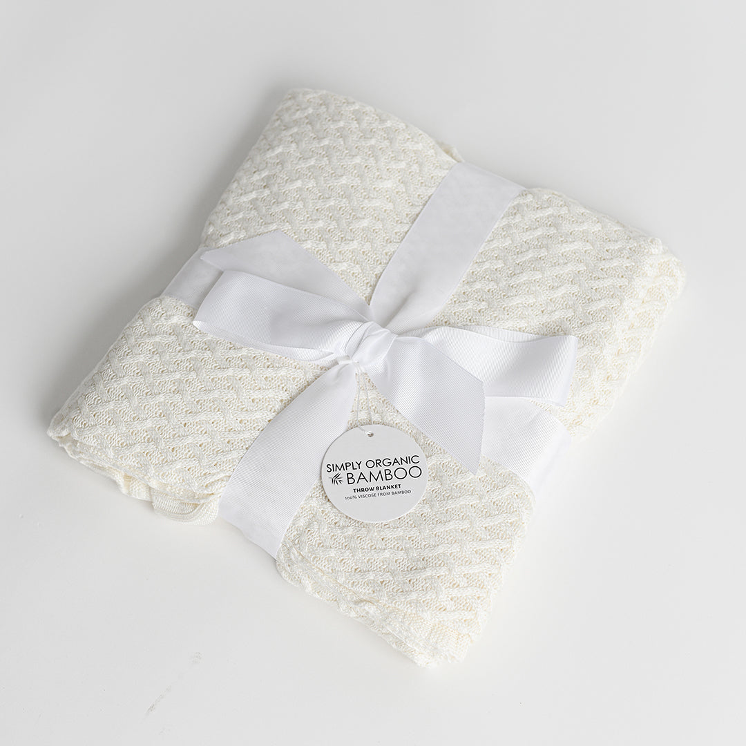 Ivory Cream Throw Blanket #color_ivory-cream