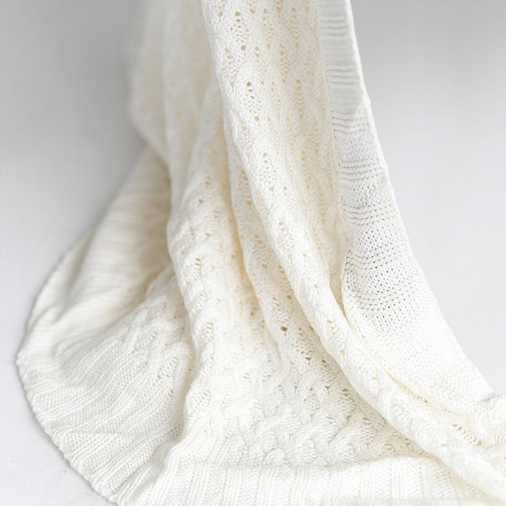 Ivory Cream Throw Blanket #color_ivory-cream